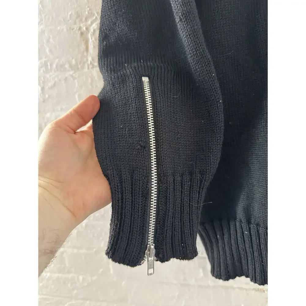 Yohji Yamamoto Zip Up Wool Cableknit Jacket